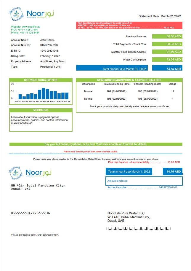  Minol USA business utility bill 